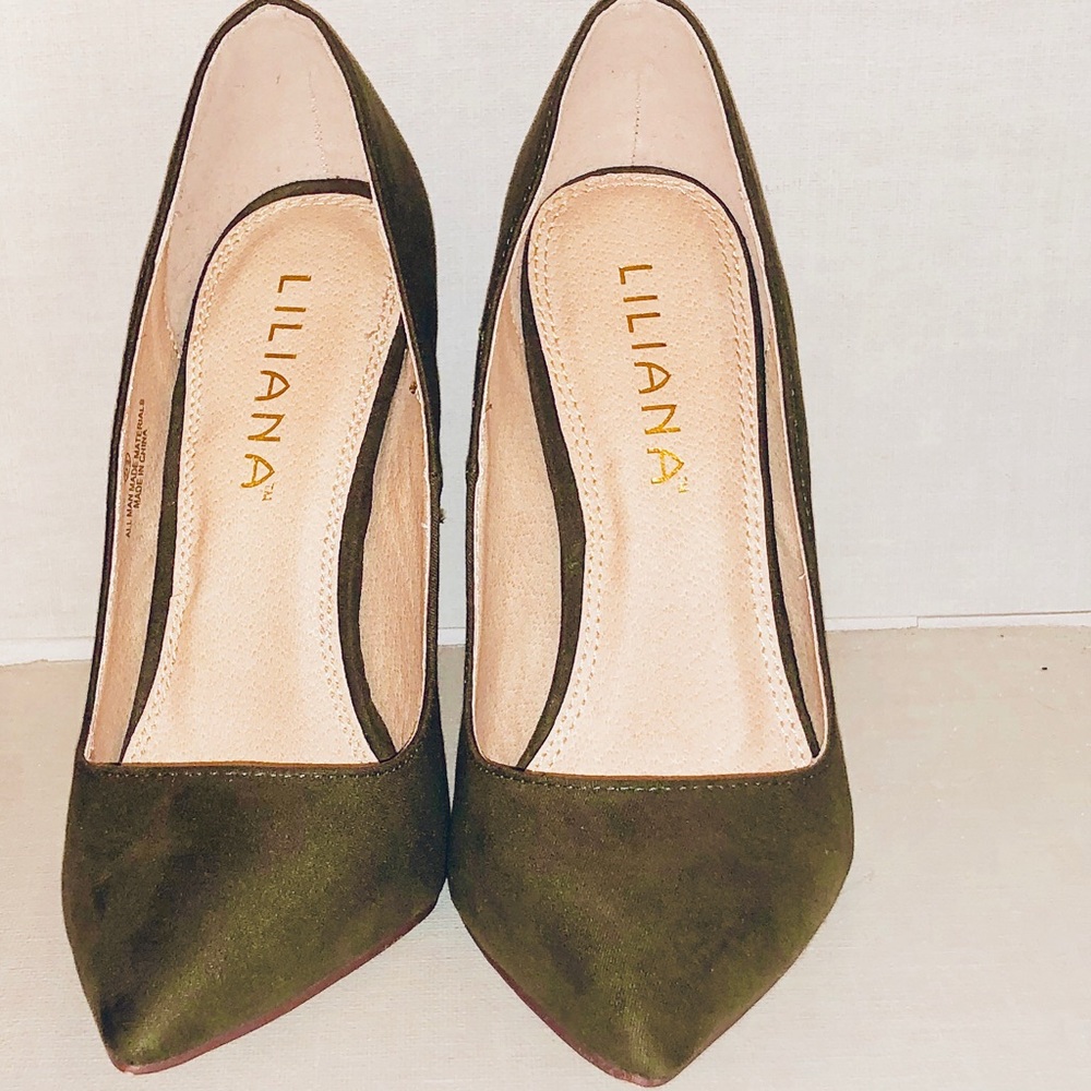 LILIANA HIGH HEEL DARK GREEN PUMPS